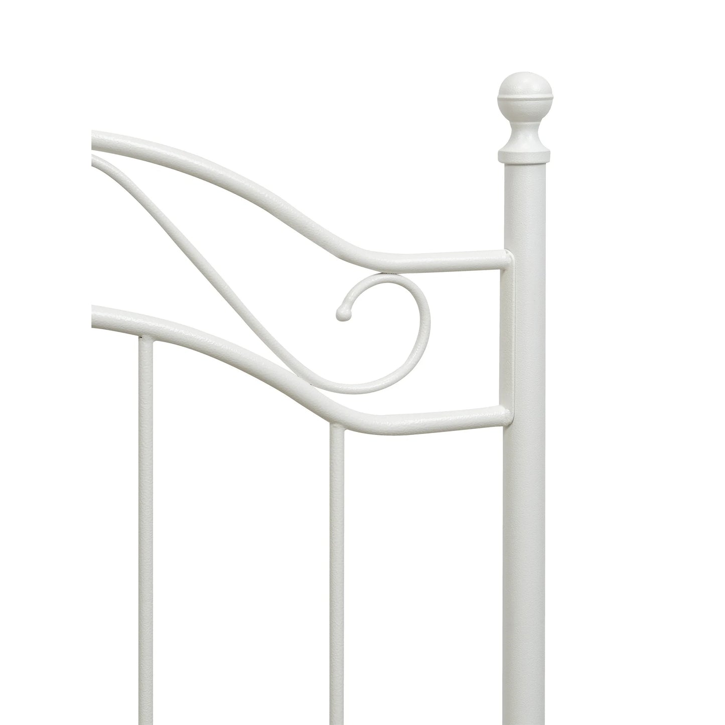 Traditional Metal Bed Frame with Headboard and Footboard, Twin, White