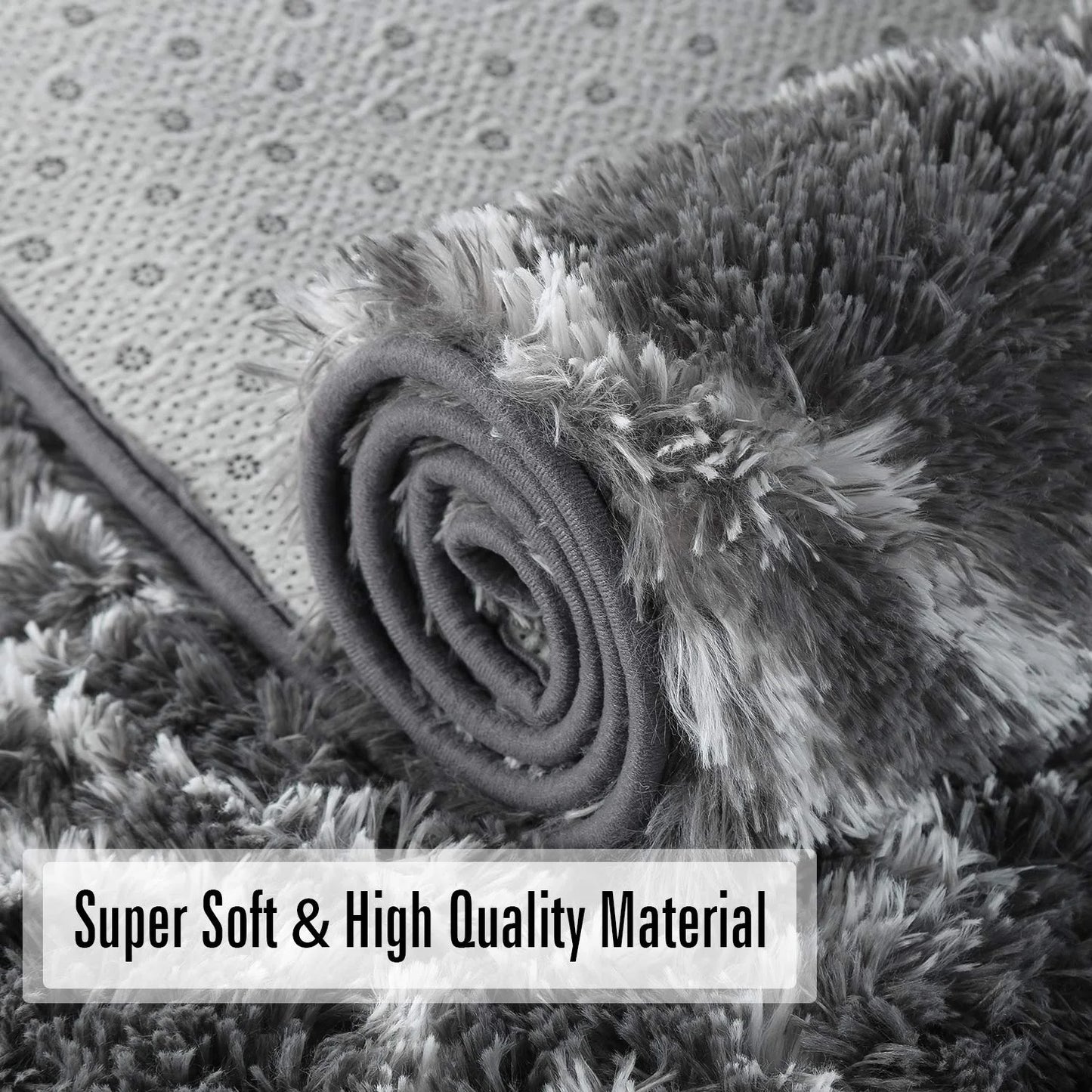 5'X8' Shag Area Rug for Living Room, Diamond Geometric Indoor Area Rug, Fluffy Carpet Plush Rug, Soft Home Floor Bedroom Carpet, Gray