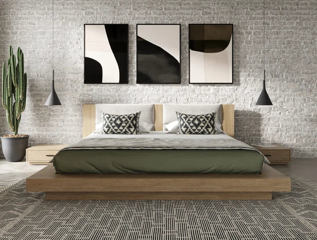 Boushra Solid Wood 3 Piece Bedroom Set