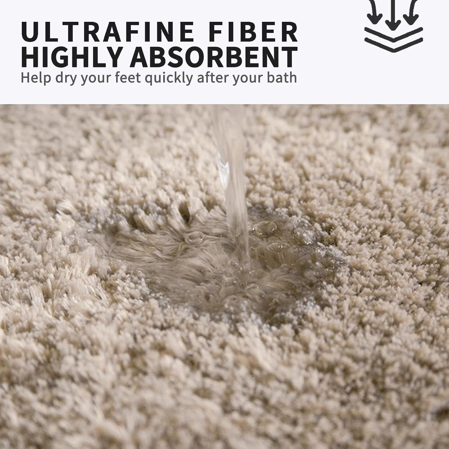 Bathroom Rugs 24" W X 36" L, Bath Mat for Bathroom, Bedroom, Laundry Room & Kitchen, Non-Slip Rubber Latex Backing, Extra Soft and Absorbent Microfiber Carpet, Machine Washable Rug, Beige
