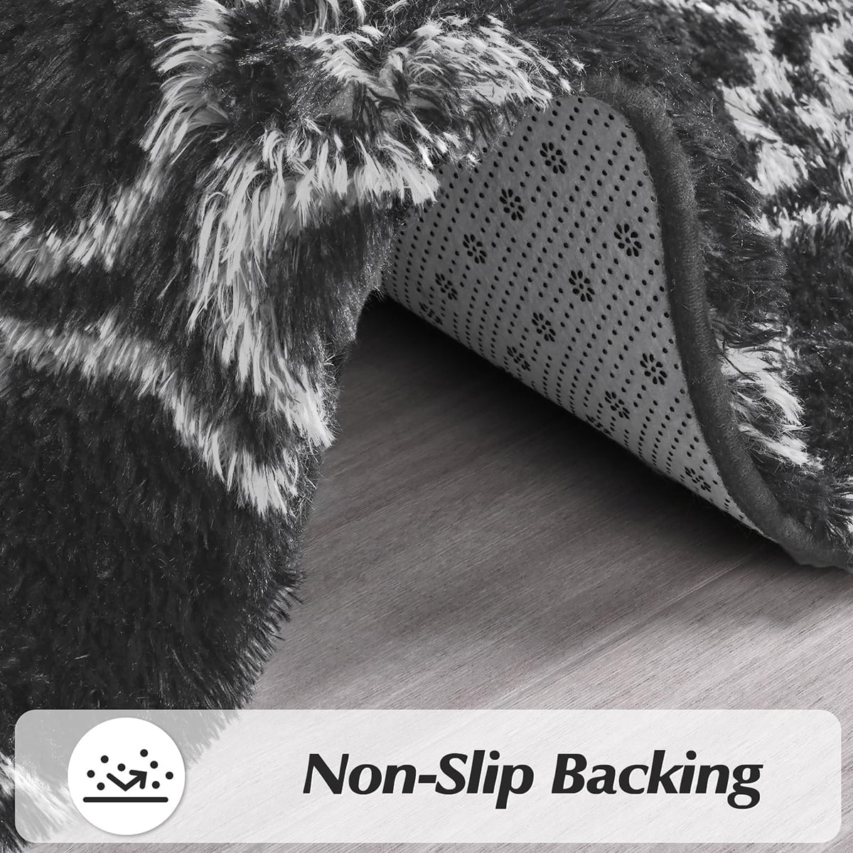 5'X8' Shag Area Rug for Living Room, Diamond Geometric Indoor Area Rug, Fluffy Carpet Plush Rug, Soft Home Floor Bedroom Carpet, Gray