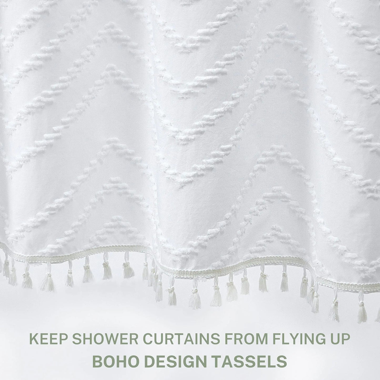 1Pc Boho Shower Curtain Tassel Woven Fabric Waterproof Bathroom Curtains with Hooks Modern Bathtub Curtain Bathroom Accessories