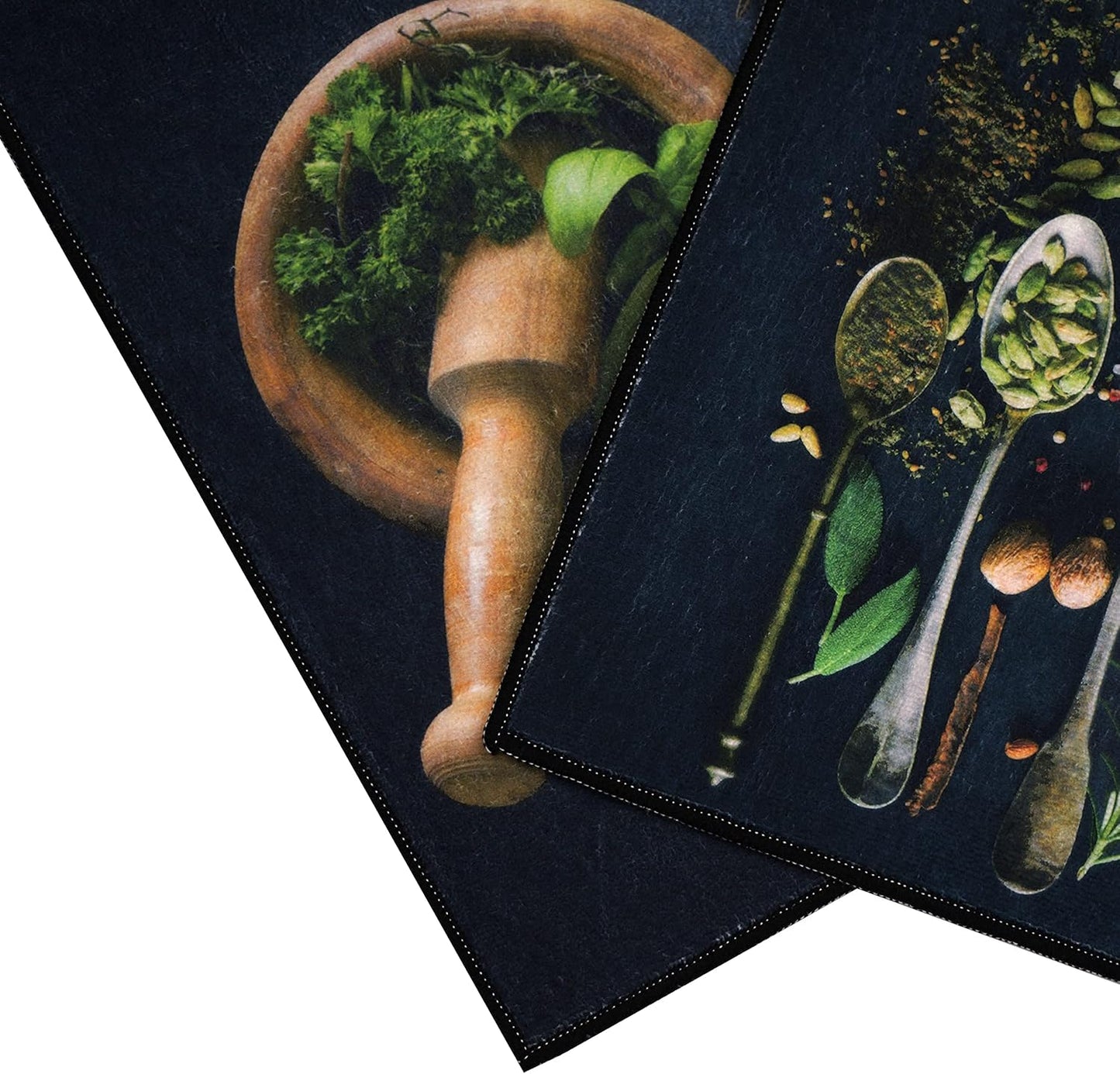 Artistic and Colorful Kitchen Rugs for Floor Non Slip Kitchen Rugs and Mats Kitchen Mat Set Farmhouse Kitchen - Spicy Art - 2 Pieces - 30"X17" + 47”X17