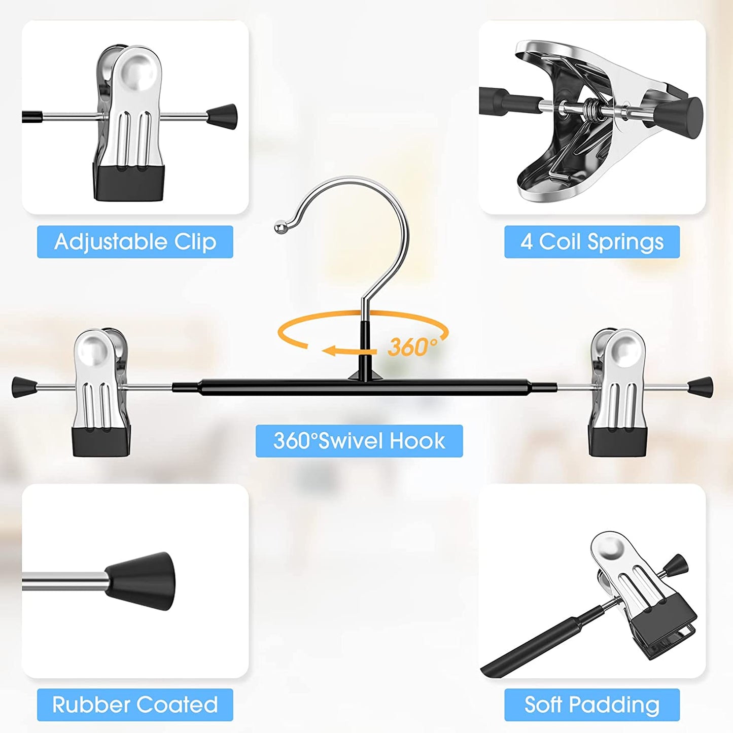 Perchas Para Faldas Clips Perchas Faldas Ajustables Para Mujeres Organizadores