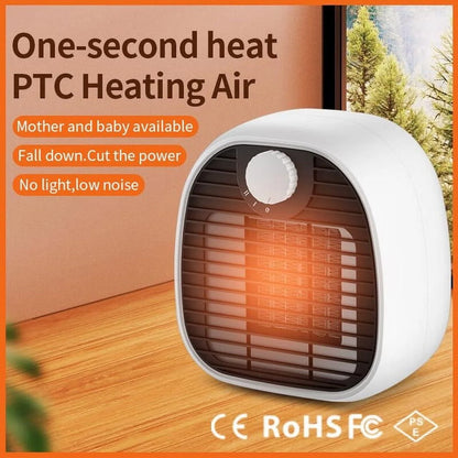 Desktop Electric Space Heater 1000W for Bedroom Office, White