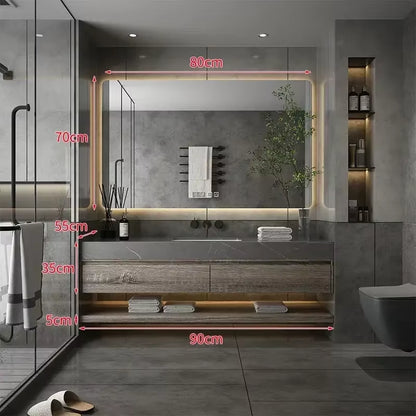 Minimalist Bathroom Cabinet Integrated Rock Plate Ceramic Washbasin Bathroom Vanity Cabinets under Sink Bathroom Furniture