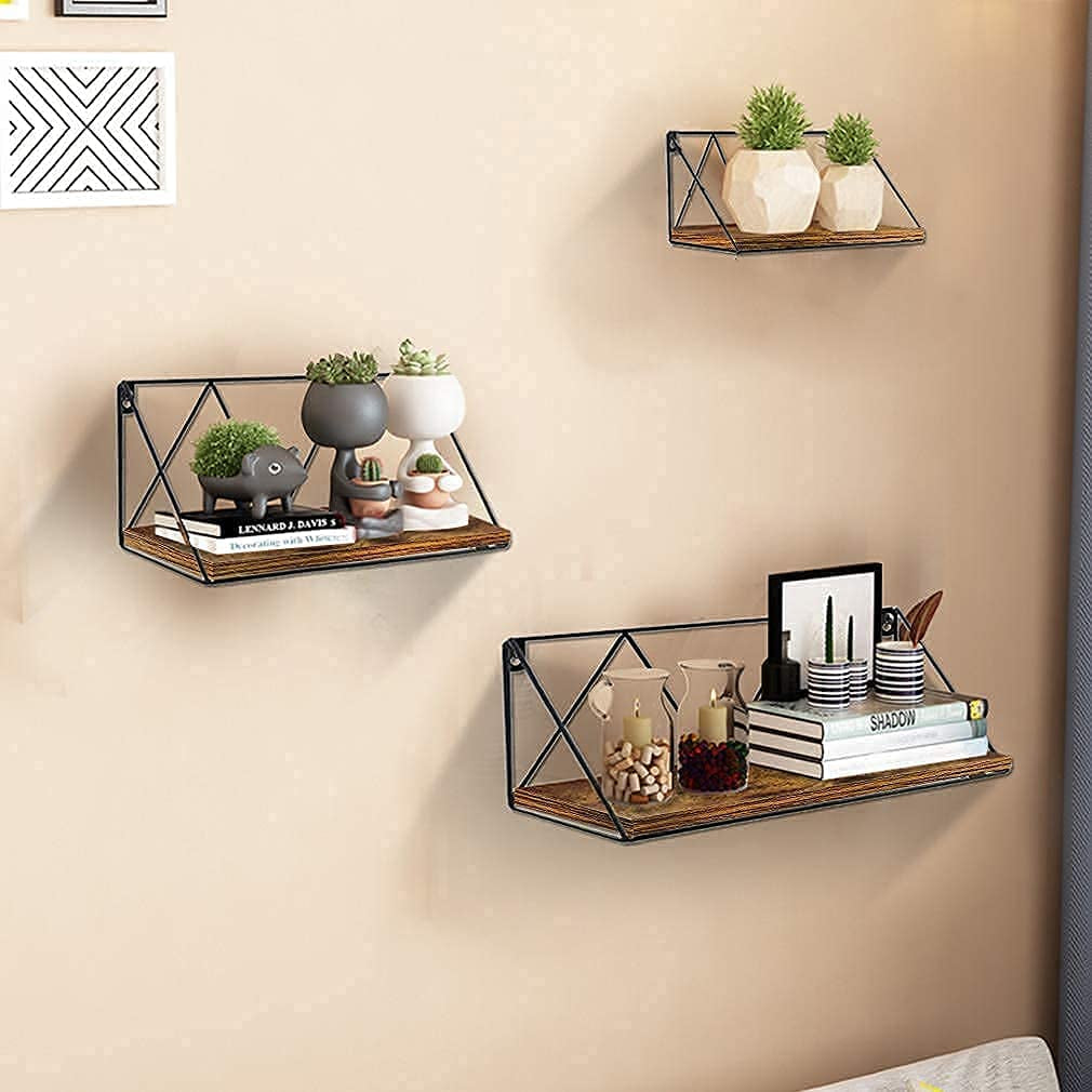 Estantes De Pared Flotantes Juego De 3 Estantes Flotantes De Madera De Rusticas