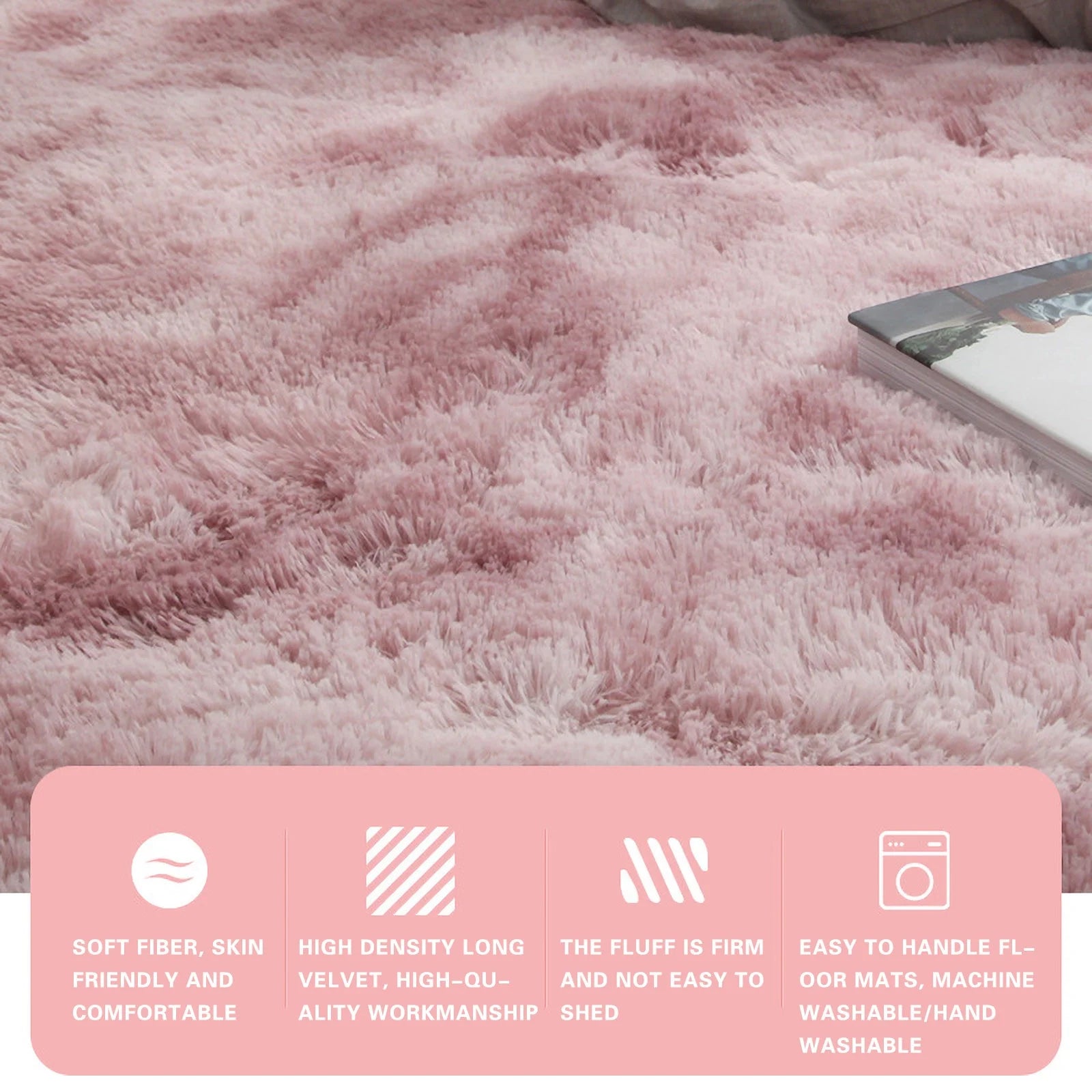 Ultra Soft Shaggy Area Rugs for Bedroom Living Room Plush Carpet Floor Mat Indoor Plush Fluffy Area Rugs for Home Decor,5.2'X2.6'