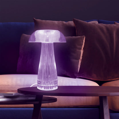 Lit Neon Multi-Color Mushroom LED Tabletop Touch Lamp, with Remote, Crystal Finish