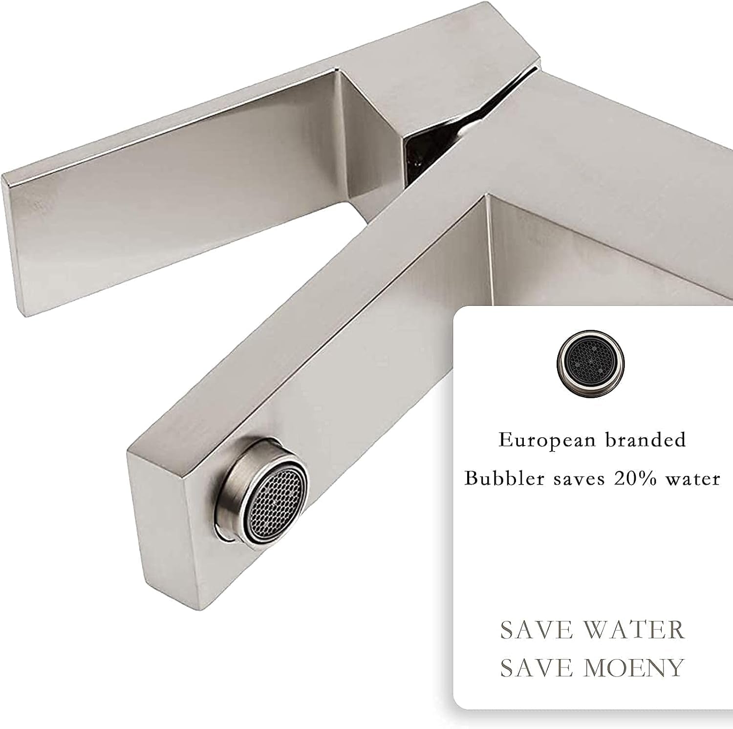Bathroom Faucet, Modern Bathroom Faucet Brushed Nickel Single Hole Bathroom Sink Faucet, Single Handle Bathroom Faucet with Pop up Drain