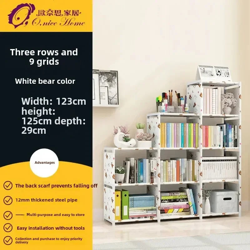 Multilayer Dustproof Wardrobe High Capacity Partition Bookshelf Bedroom Open Simple Assembly Storage Cabinet Bedroom Furniture