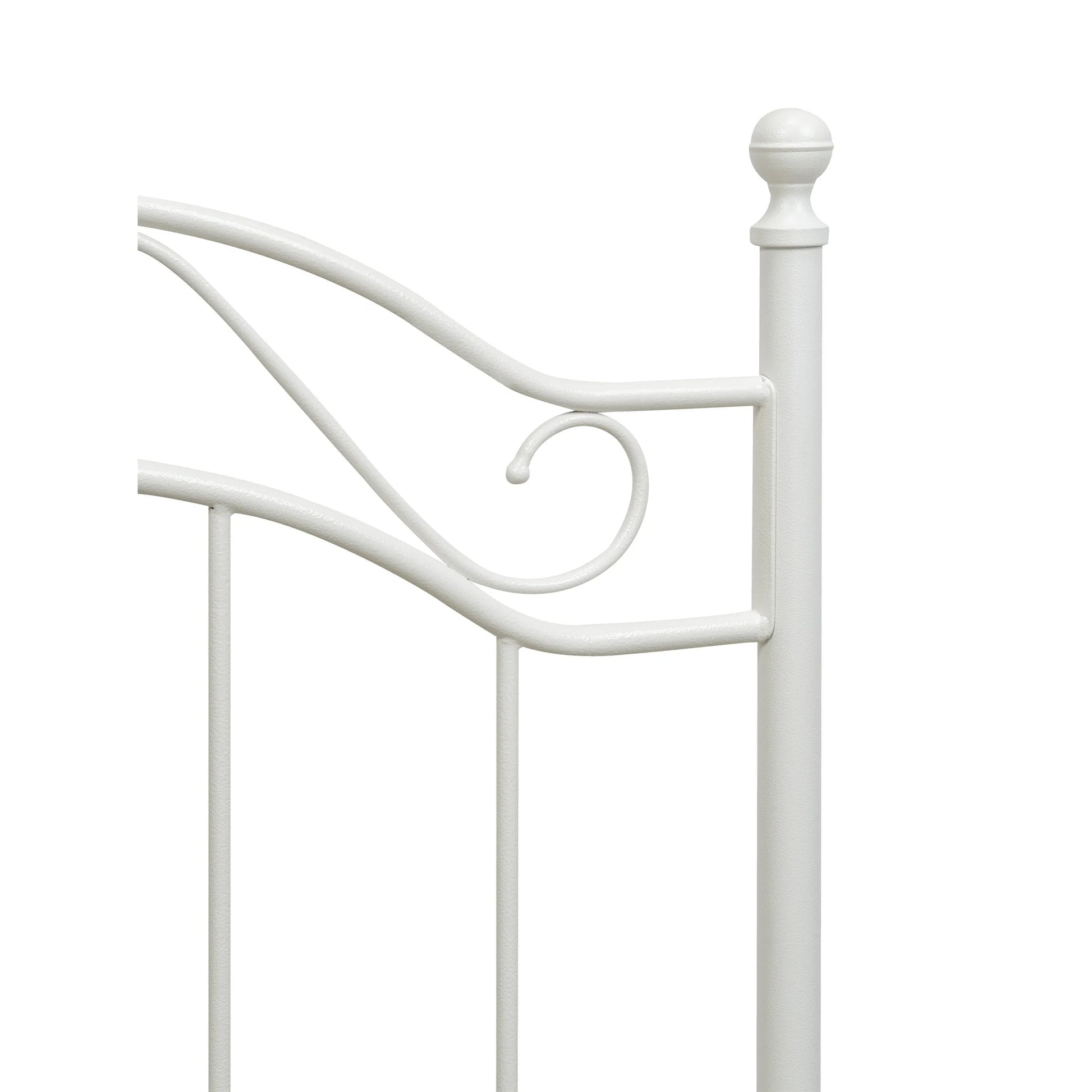 Traditional Metal Bed Frame with Headboard and Footboard, Twin, White