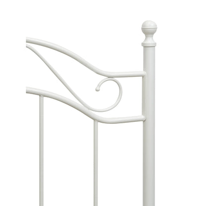 Traditional Metal Bed Frame with Headboard and Footboard, Twin, White
