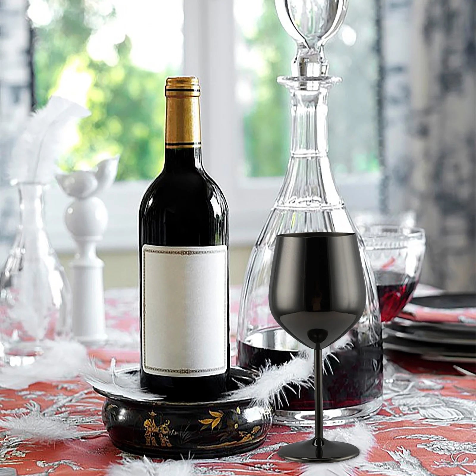 18 Oz Stemmed Stainless Steel Wine Glass Unbreakable Wine Glasses Drinking Glasses Wine Goblet Metallic Goblets for Outdoor Events Party Beach Pool Travel Wedding Anniversary