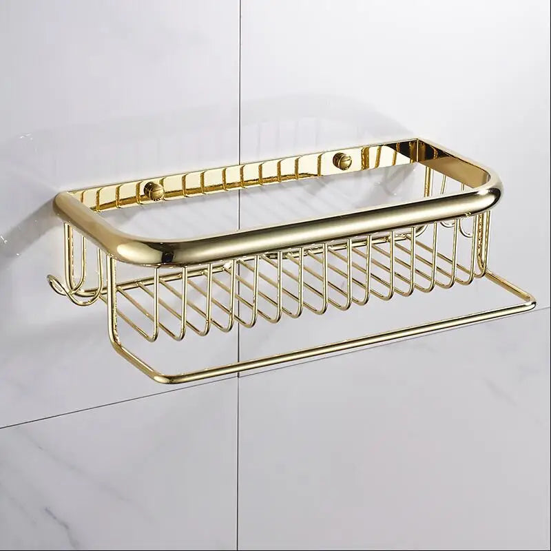 Gold Bathroom Shelf Total Brass Soap Holder 30Cm/45Cm Bathroom Shelves Bathroom Shampoo Holder Basket Bathroom Holder
