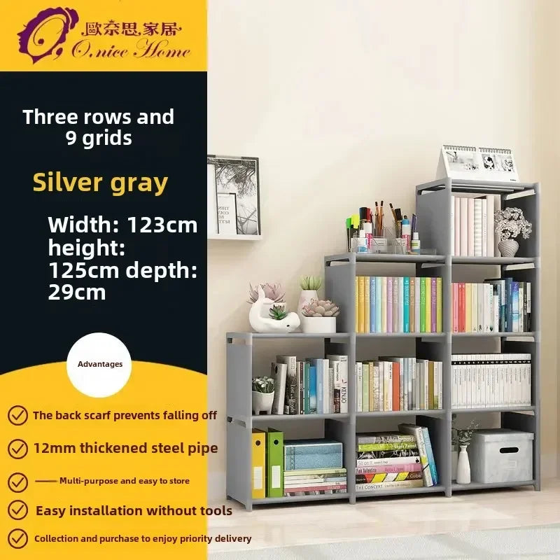 Multilayer Dustproof Wardrobe High Capacity Partition Bookshelf Bedroom Open Simple Assembly Storage Cabinet Bedroom Furniture