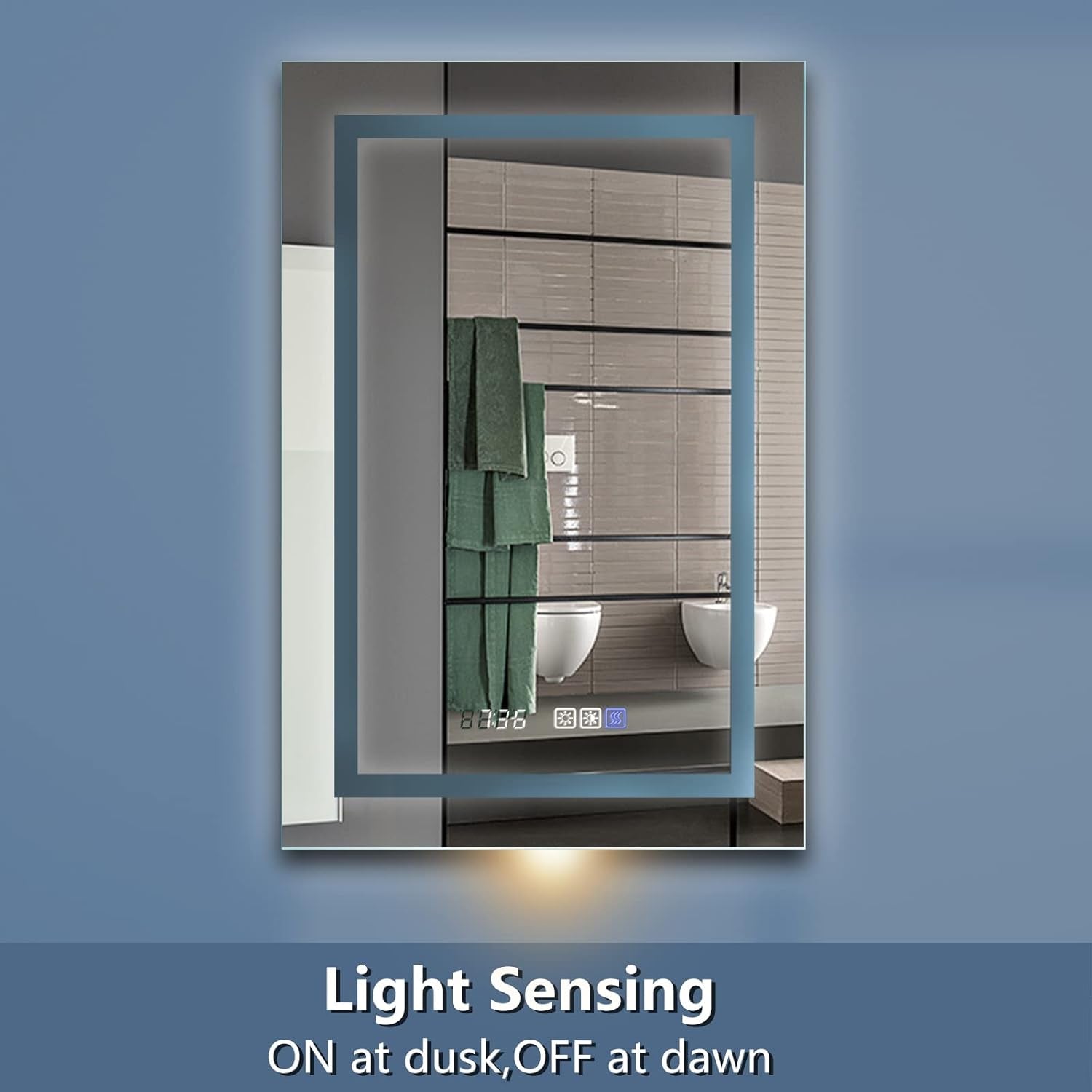 LED Bathroom Vanity Mirror, 32 X 24 Inch, anti Fog, Night Light, Time,Temperature,Dimmable,Color Temper 3000K-6400K,90+ Cri,Vertical Wall Mounted Only (24X36)