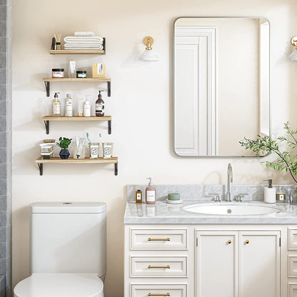 Estantes Flotantes Madera Rústica Para Decorar El Baño Sala De Estar Y Plantas