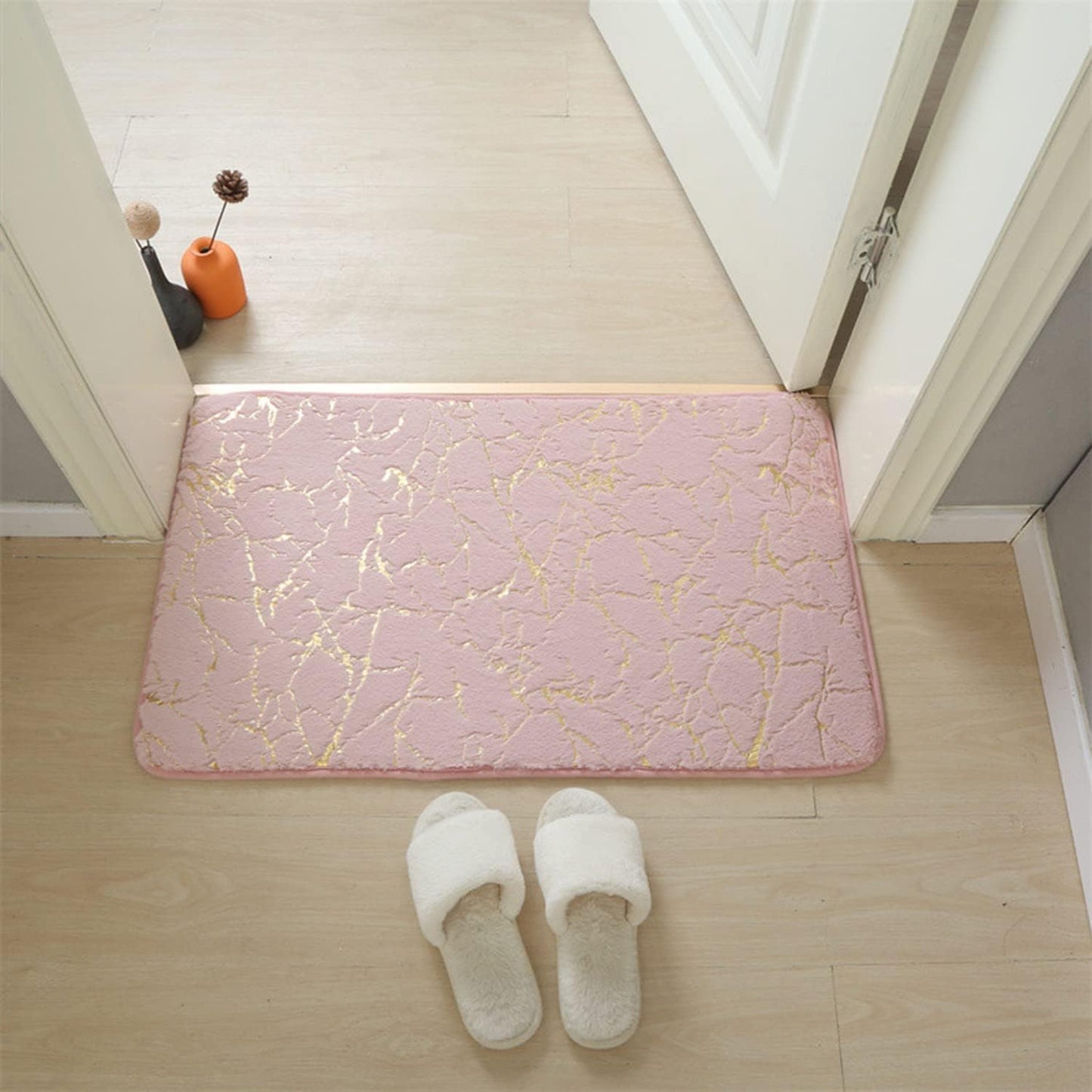 Bathroom Rugs Mat, Bath Rugs Fluffy Soft Non Slip Bath Mat Shower Mats Machine Wash Plush Mats, Bathroom Rug for Bathroom Shower Room (16X24, Pink)