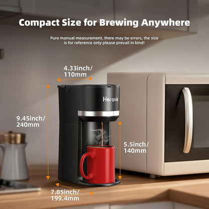 Slim Single Serve K-Cup Pod Coffee Maker Multistream Technology Black