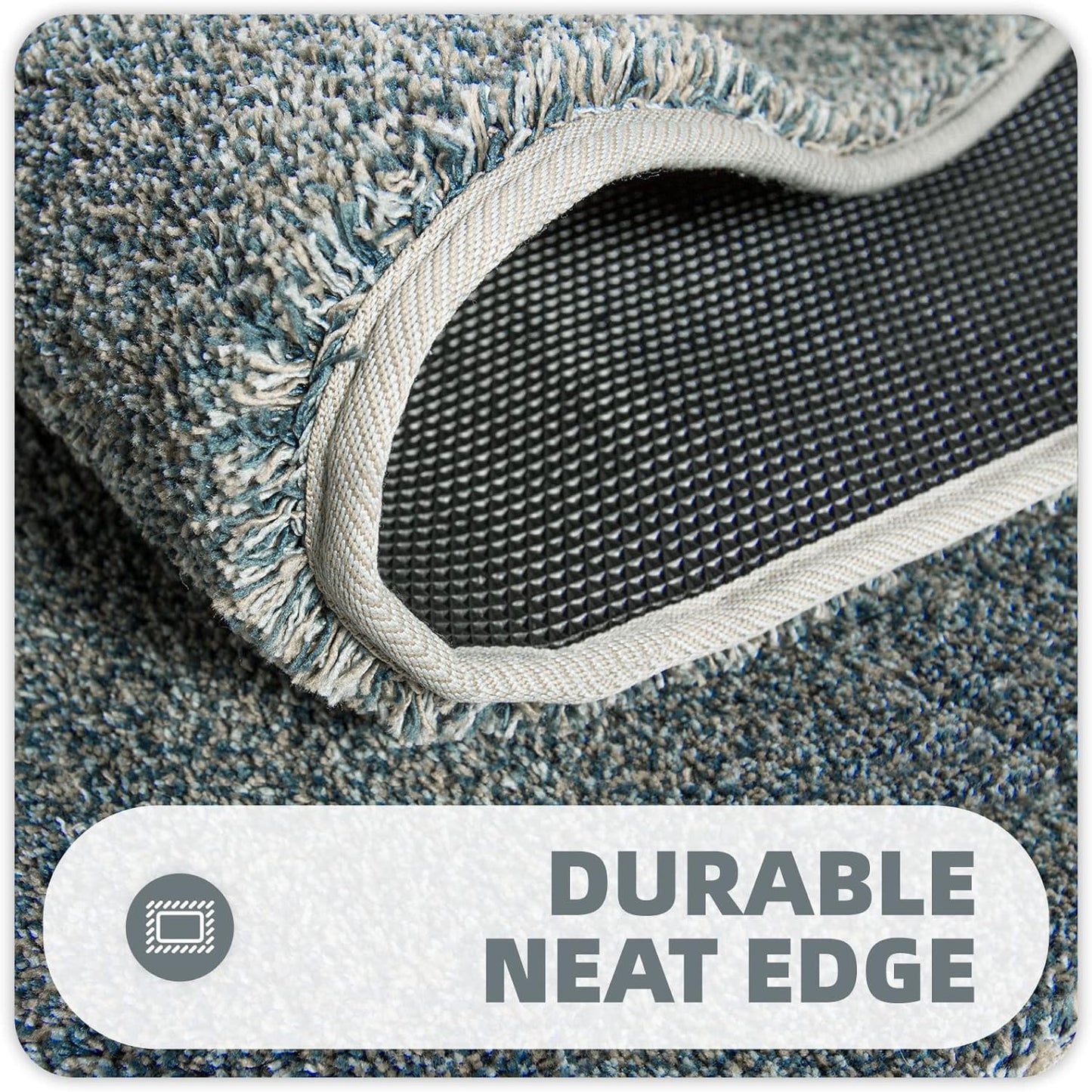 Non Slip Area Rug - Bedroom Runner for Beside, Soft, Aesthetic, Heavy Duty, 1.7X4Ft Grey