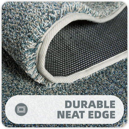 Non Slip Area Rug - Bedroom Runner for Beside, Soft, Aesthetic, Heavy Duty, 1.7X4Ft Grey