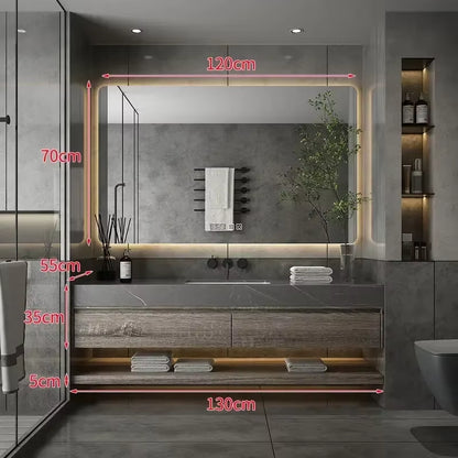 Minimalist Bathroom Cabinet Integrated Rock Plate Ceramic Washbasin Bathroom Vanity Cabinets under Sink Bathroom Furniture