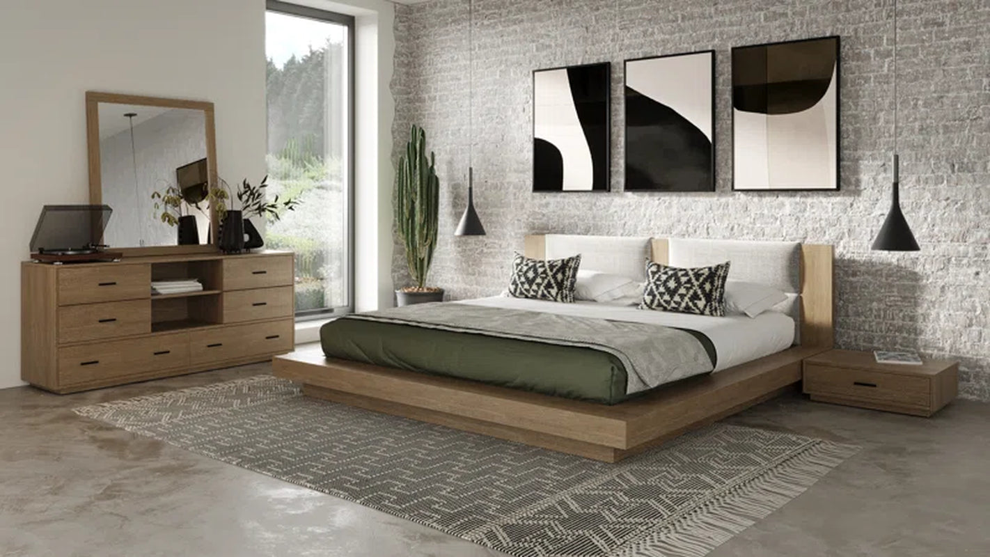 Boushra Solid Wood 3 Piece Bedroom Set