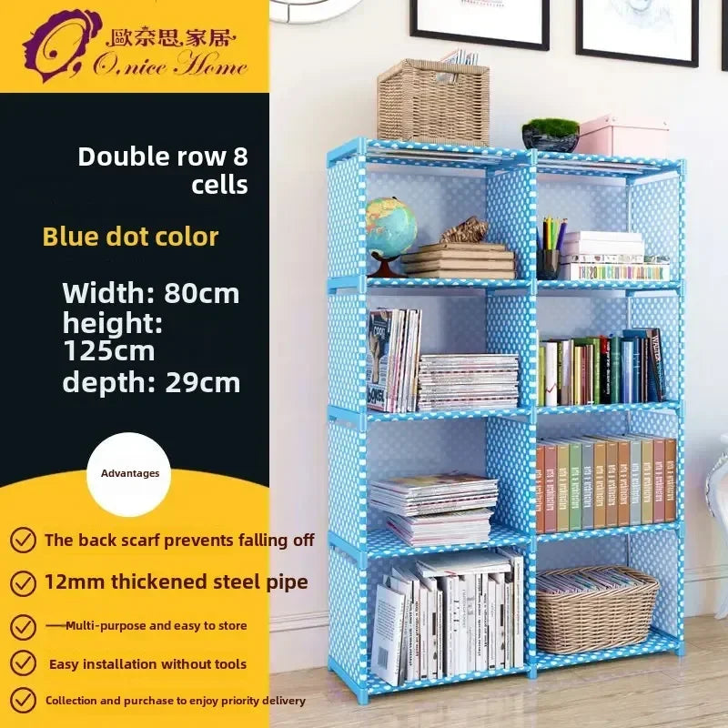 Multilayer Dustproof Wardrobe High Capacity Partition Bookshelf Bedroom Open Simple Assembly Storage Cabinet Bedroom Furniture
