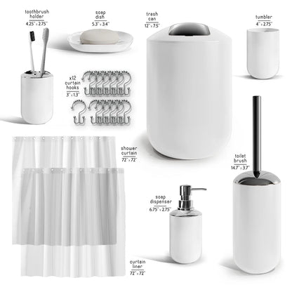 20 Piece Bathroom Accessories Set, White Bathroom Decor Set
