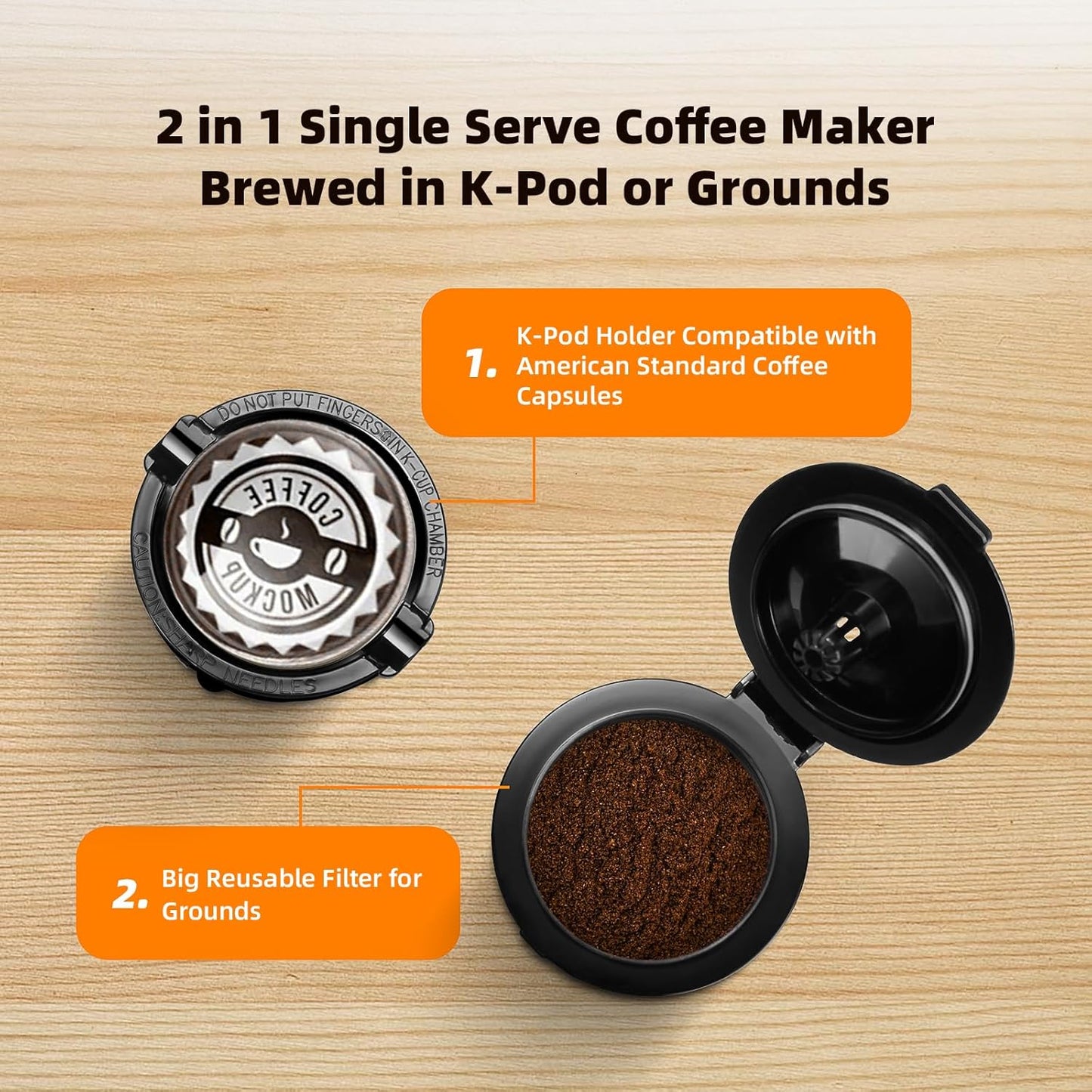 Slim Single Serve K-Cup Pod Coffee Maker Multistream Technology Black