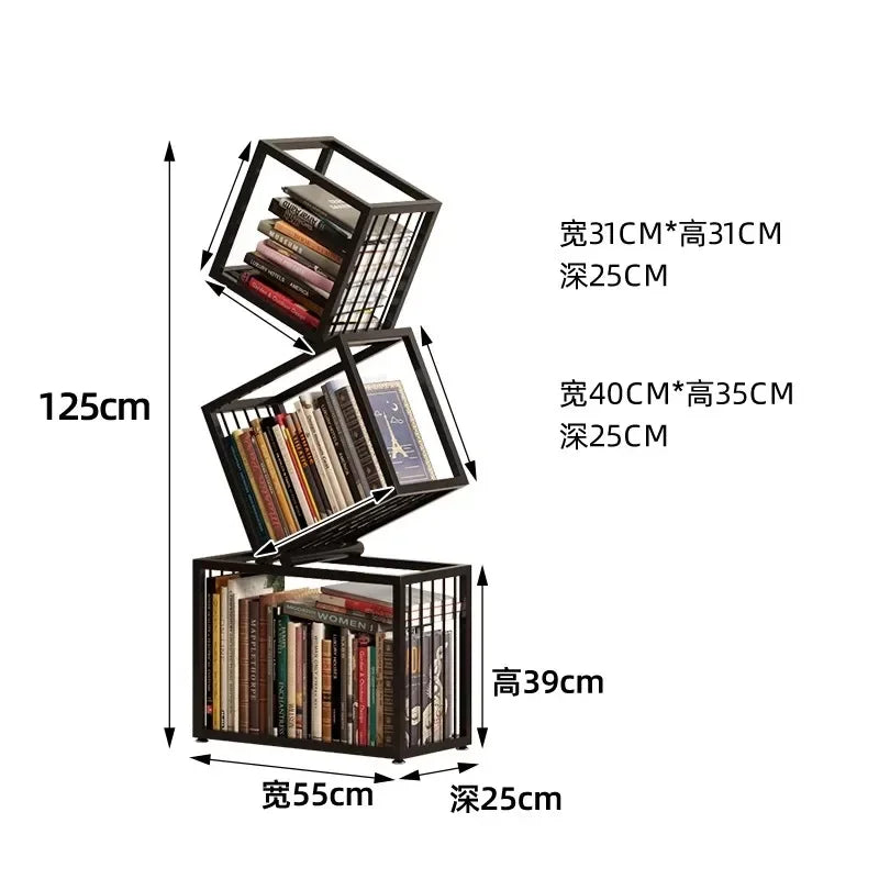 Rotating Bookshelf Storage Book Shelves Magazine Rack Shelf Organizer Aesthetic Children'S Bookcases Estantes Storage Furniture