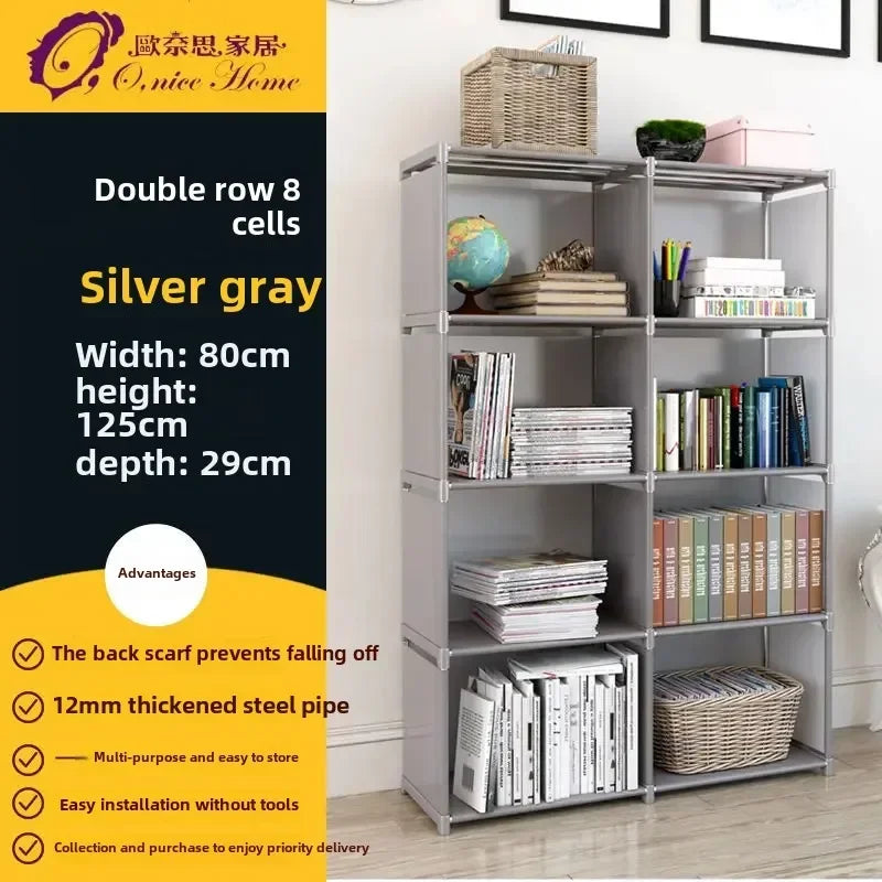 Multilayer Dustproof Wardrobe High Capacity Partition Bookshelf Bedroom Open Simple Assembly Storage Cabinet Bedroom Furniture