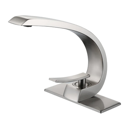 HMEGAO Bathroom Faucet Brushed Nickel Bathroom Sink Faucet Bathroom Faucets F...
