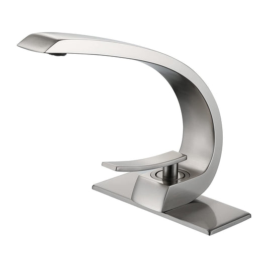 HMEGAO Bathroom Faucet Brushed Nickel Bathroom Sink Faucet Bathroom Faucets F...