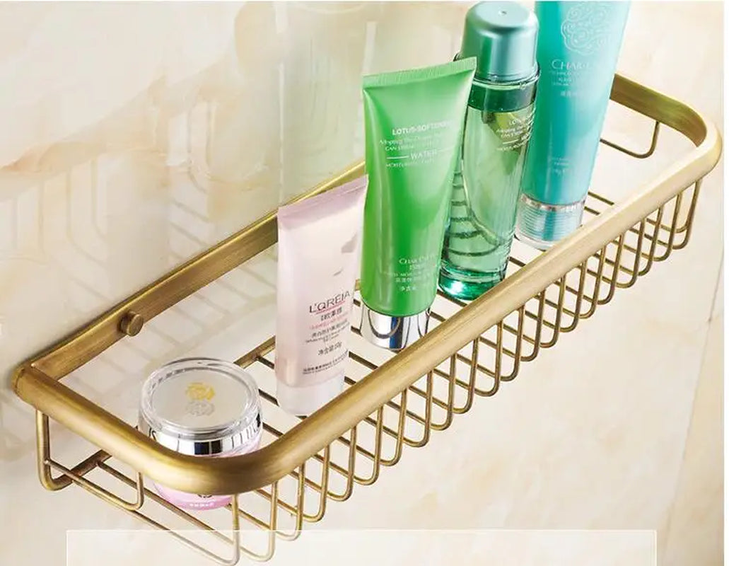 Gold Bathroom Shelf Total Brass Soap Holder 30Cm/45Cm Bathroom Shelves Bathroom Shampoo Holder Basket Bathroom Holder