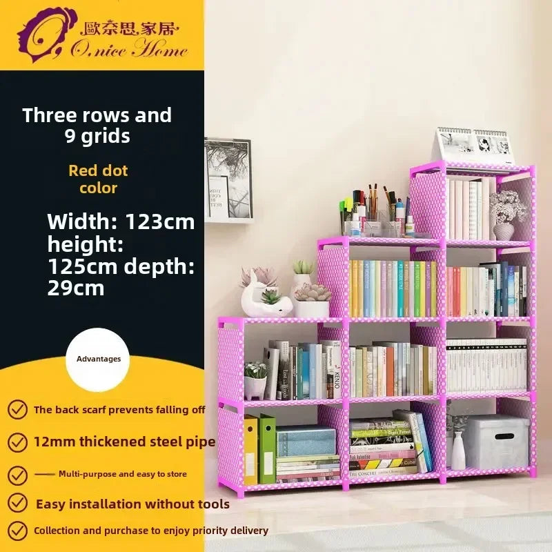 Multilayer Dustproof Wardrobe High Capacity Partition Bookshelf Bedroom Open Simple Assembly Storage Cabinet Bedroom Furniture