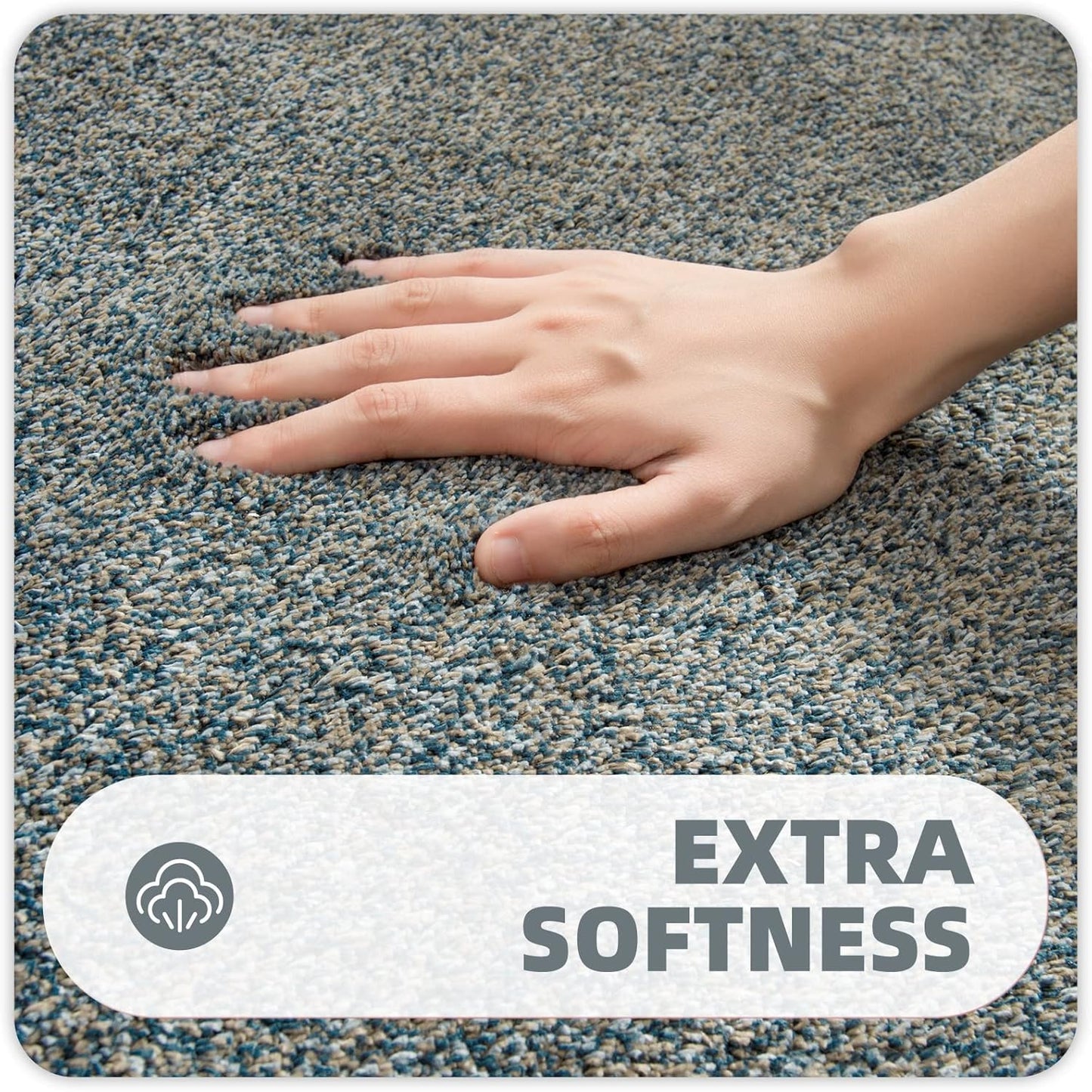 Non Slip Area Rug - Bedroom Runner for Beside, Soft, Aesthetic, Heavy Duty, 1.7X4Ft Grey
