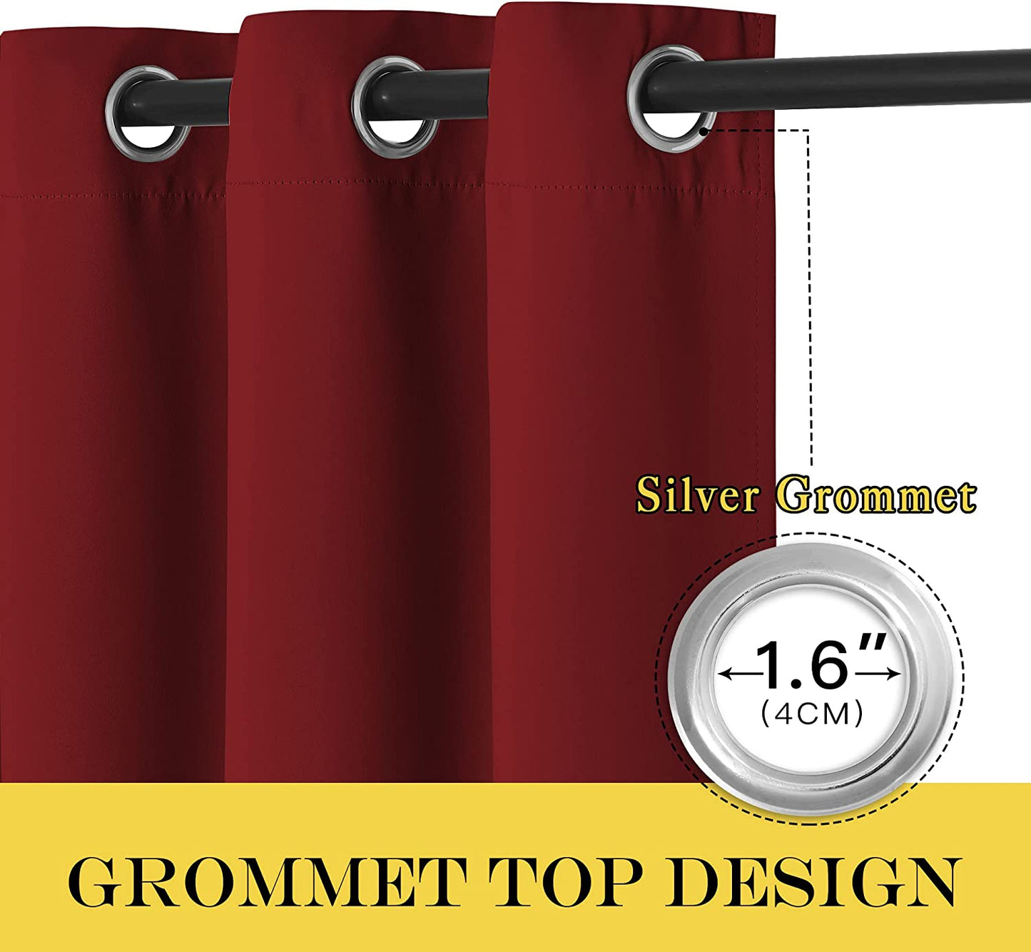 Cortinas 100 X 84 Blackout Termicas Opacas Para Habitacion Sala Grandes De Rojo