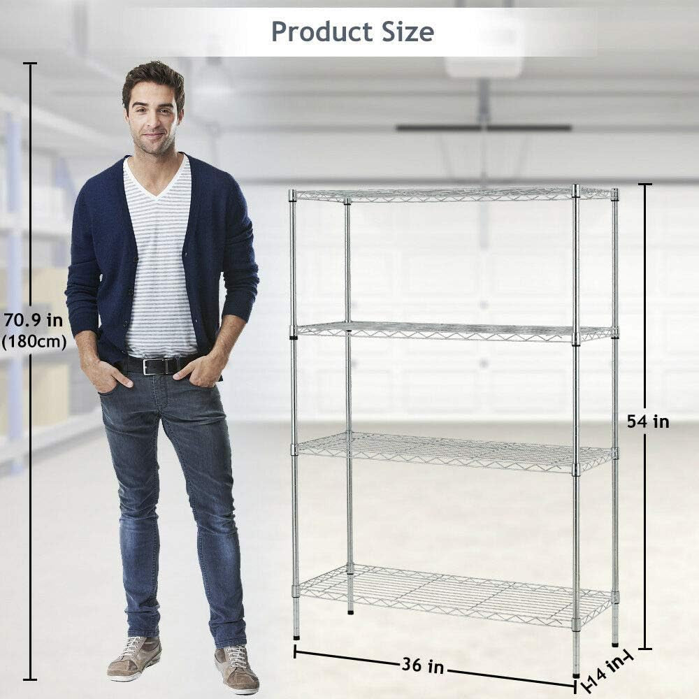 Estantería De Metal NSF, Estantes De Almacenamiento Grandes 36 X 14 X 54