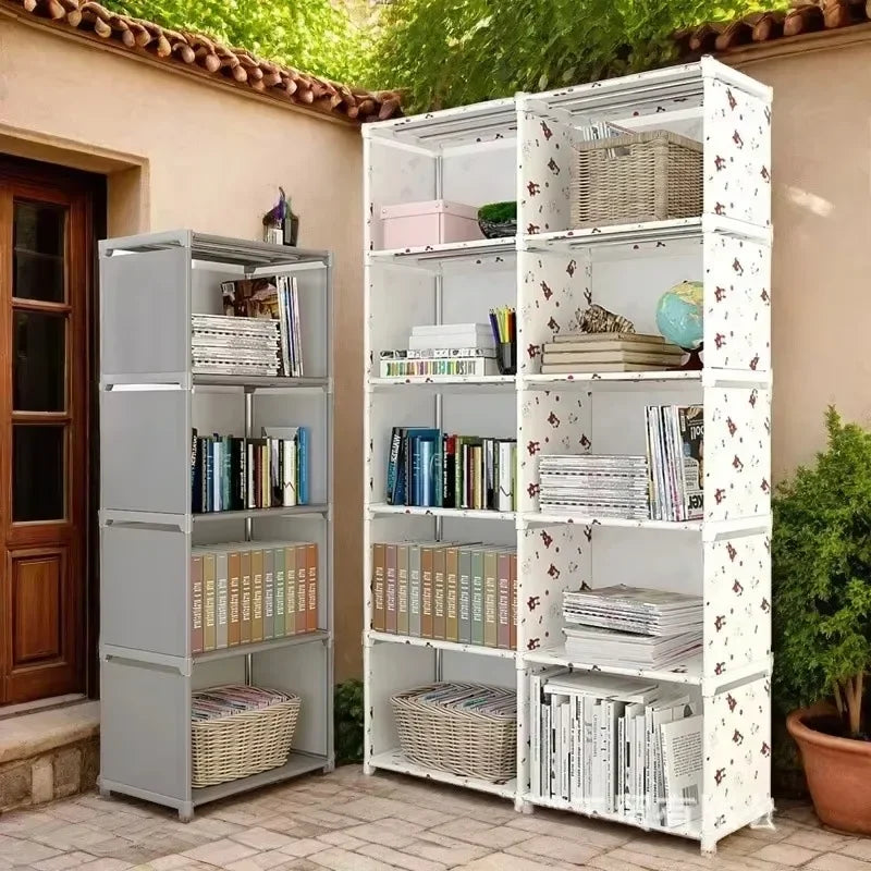 Multilayer Dustproof Wardrobe High Capacity Partition Bookshelf Bedroom Open Simple Assembly Storage Cabinet Bedroom Furniture