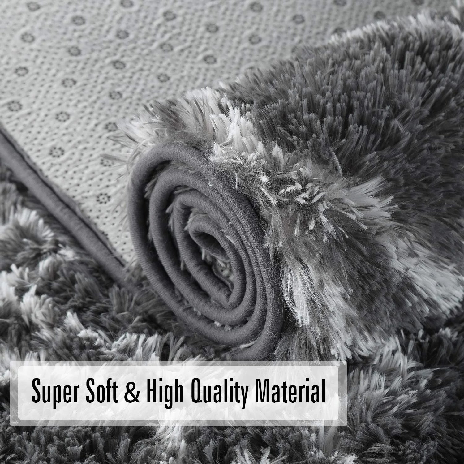 5'X8' Shag Area Rug for Living Room, Diamond Geometric Indoor Area Rug, Fluffy Carpet Plush Rug, Soft Home Floor Bedroom Carpet, Gray