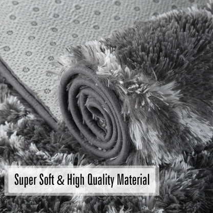 5'X8' Shag Area Rug for Living Room, Diamond Geometric Indoor Area Rug, Fluffy Carpet Plush Rug, Soft Home Floor Bedroom Carpet, Gray