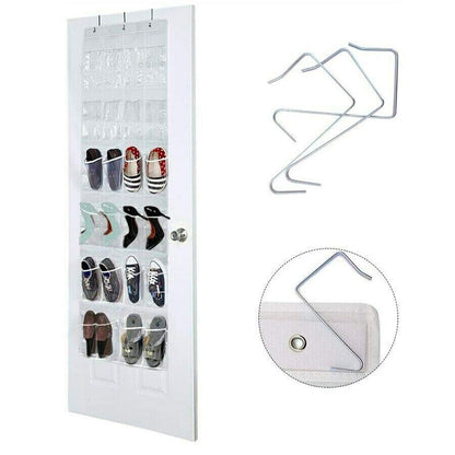 Over the Door Shoe Organizer Rack Hanging Storage Holder Hanger Bag Closet 24