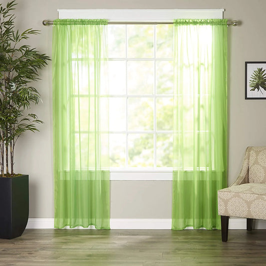 Luxury Sheer Curtains, Window Treatment Curtain Panels with Rod Pocket for Kitchen, Bedroom and Living Room (40 X 84 Inches Long, Set of 2)