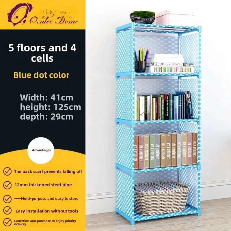 Multilayer Dustproof Wardrobe High Capacity Partition Bookshelf Bedroom Open Simple Assembly Storage Cabinet Bedroom Furniture