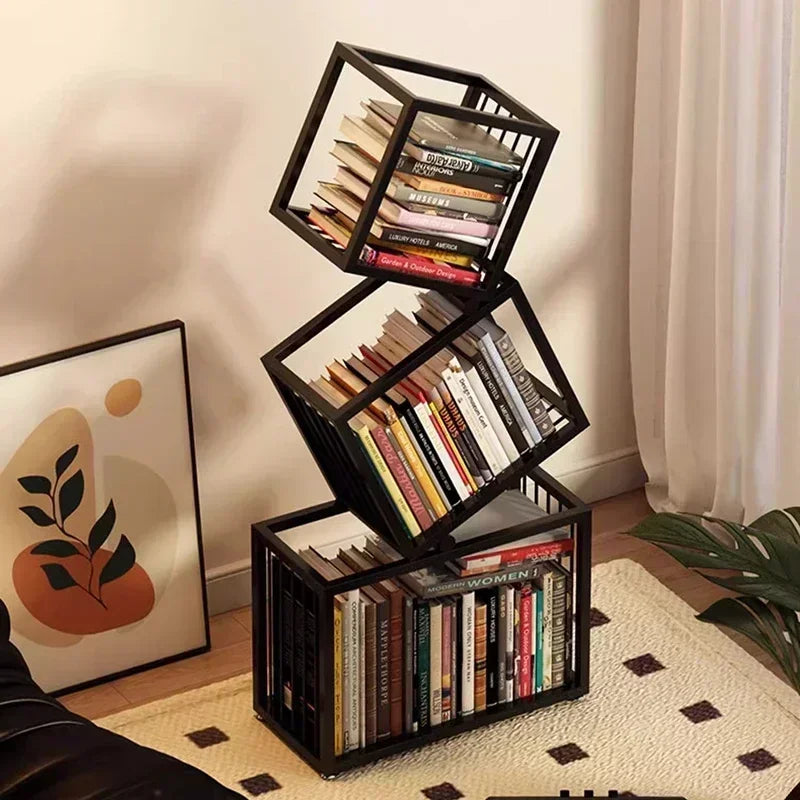 Rotating Bookshelf Storage Book Shelves Magazine Rack Shelf Organizer Aesthetic Children'S Bookcases Estantes Storage Furniture