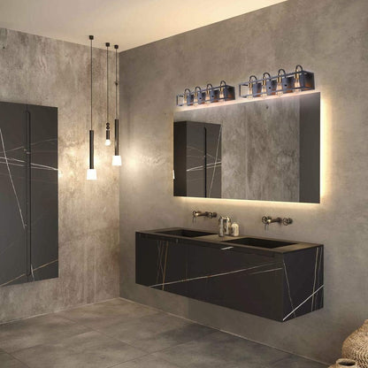 Bathroom Light Fixtures,4-Light Vanity Light,Black Rustic Industrial Style,Antique Bronze Finish,Vintage Bathroom Lighting Fixtures over Mirror,Wall Light Fixtures for Bathroom Vanity and Lounge