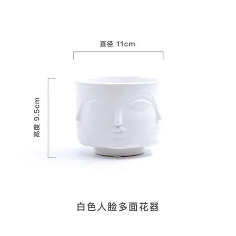 Nordic Art Ceramic Vase Creative Black and White Ceramic Face Vase Decoration Home Decoration Crafts Porcelain Vase Decoration