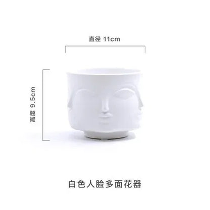 Nordic Art Ceramic Vase Creative Black and White Ceramic Face Vase Decoration Home Decoration Crafts Porcelain Vase Decoration